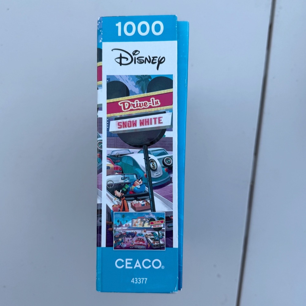 Disney Drive-In Snow White Jigsaw Puzzle 1000 Piece Ceaco Mickey Minnie Sealed - Picture 7 of 9